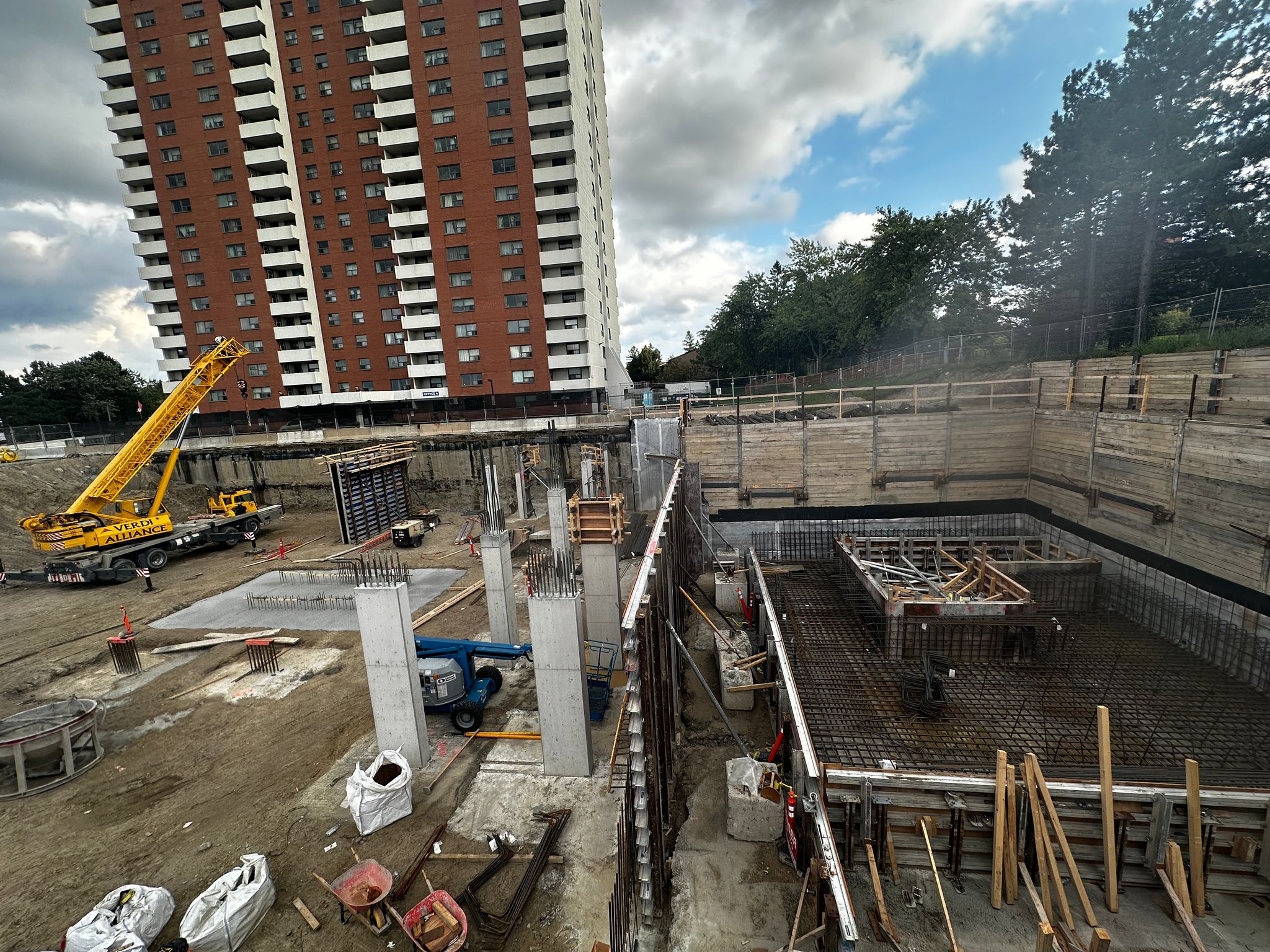 Bicycle area bump out construction at 25 Sewells Road