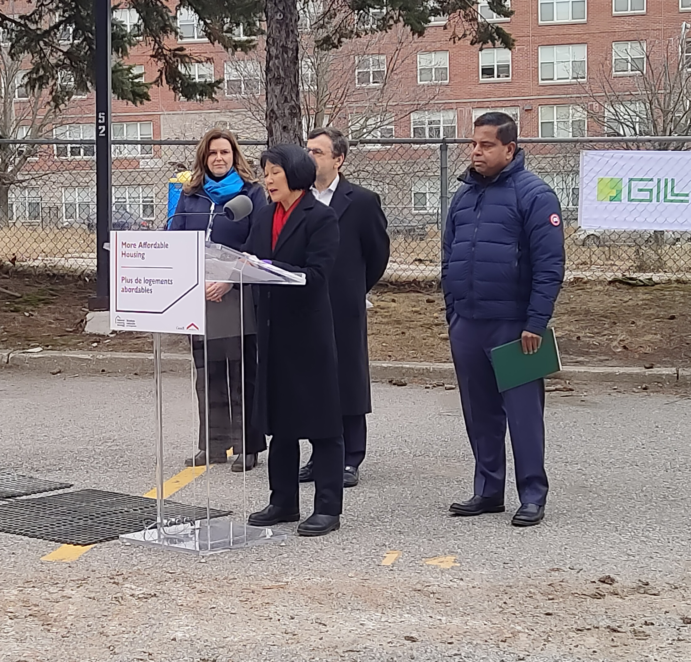 Mayor Olivia Chow giving a speech at the ground breaking ceremony for 25 Sewells Road